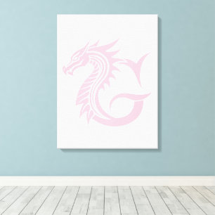 Dragon Styled Letter G, Dragon Alphabet, Monogram Canvas Print