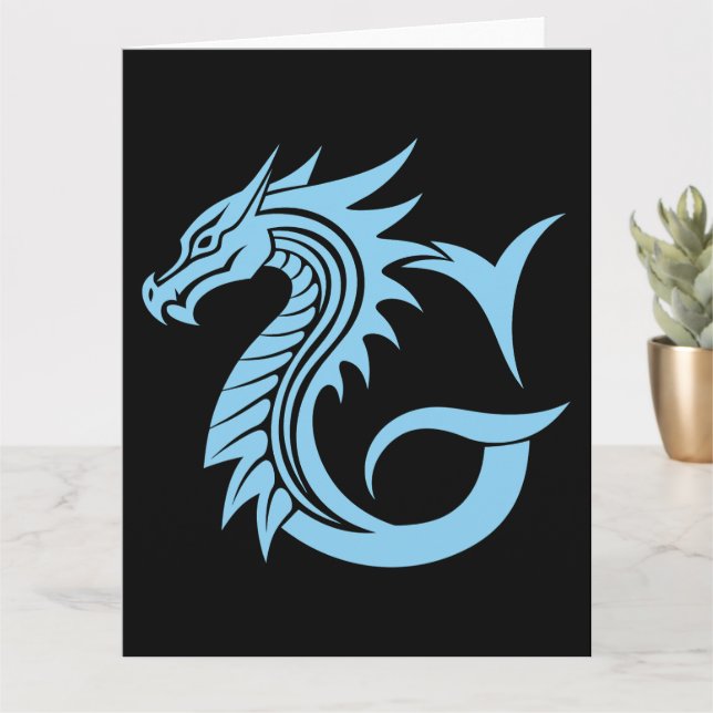 Dragon Styled Letter G, Dragon Alphabet, Monogram Card (Small Plant)
