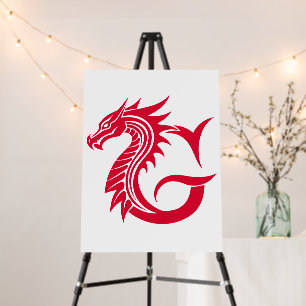 Dragon Styled Letter G, Dragon Alphabet, Monogram Foam Board