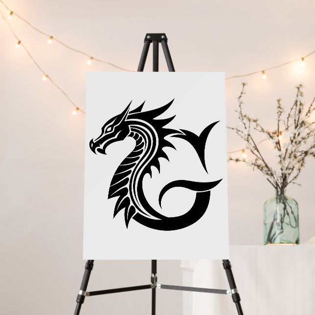 Dragon Styled Letter G, Dragon Alphabet, Monogram Foam Board (In Situ (Stand))