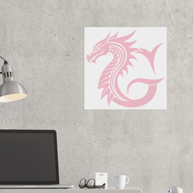 Dragon Styled Letter G, Dragon Alphabet, Monogram Foil Prints (In Situ (Desk 2))