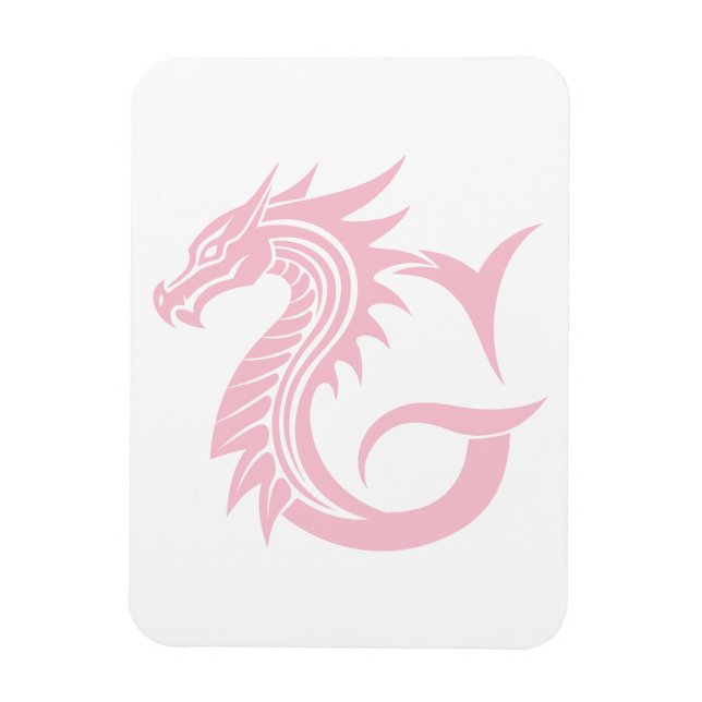 Dragon Styled Letter G, Dragon Alphabet, Monogram Magnet (Vertical)