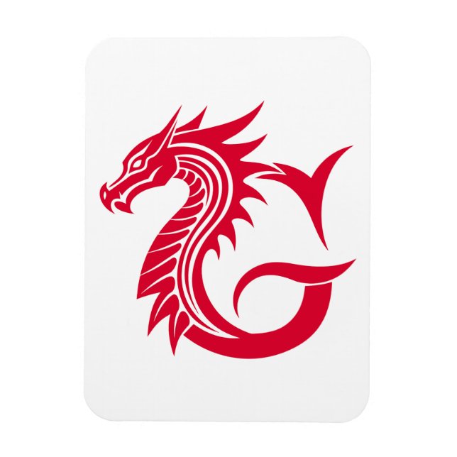 Dragon Styled Letter G, Dragon Alphabet, Monogram Magnet (Vertical)