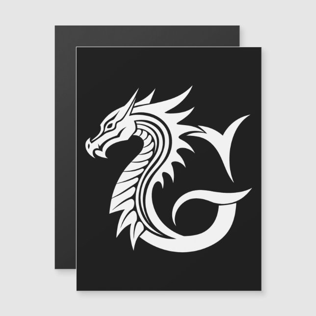 Dragon Styled Letter G, Dragon Alphabet, Monogram Magnetic Invitation (Front/Back)