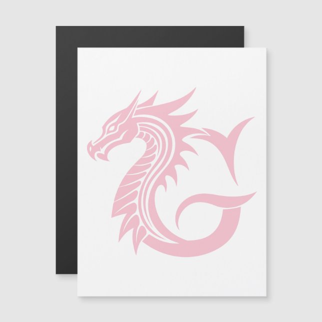 Dragon Styled Letter G, Dragon Alphabet, Monogram Magnetic Invitation (Front/Back)