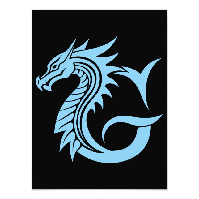Dragon Styled Letter G, Dragon Alphabet, Monogram Photo Print (Front)