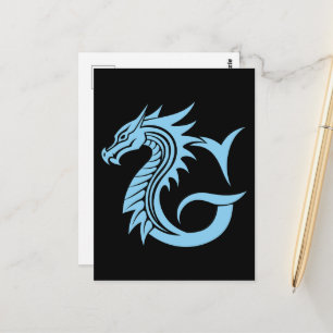 Dragon Styled Letter G, Dragon Alphabet, Monogram Postcard