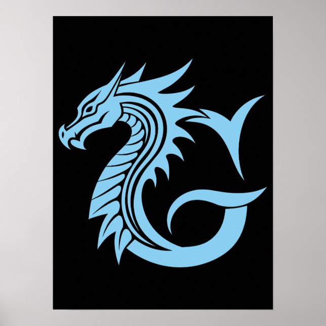 Dragon Styled Letter G, Dragon Alphabet, Monogram Poster (Front)