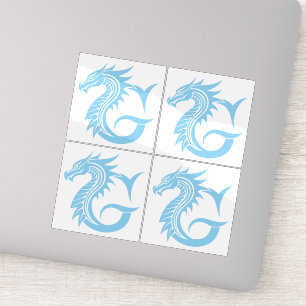 Dragon Styled Letter G, Dragon Alphabet, Monogram Sticker