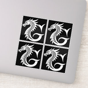 Dragon Styled Letter G, Dragon Alphabet, Monogram Sticker