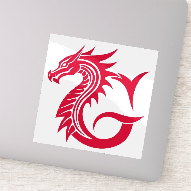 Dragon Styled Letter G, Dragon Alphabet, Monogram Sticker (Detail)