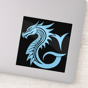 Dragon Styled Letter G, Dragon Alphabet, Monogram Sticker