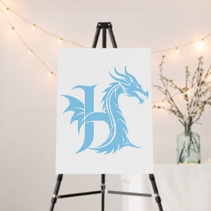 Dragon Styled Letter H, Dragon Alphabet, Monogram Foam Board