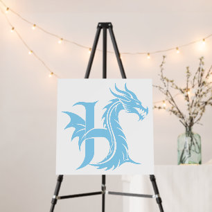 Dragon Styled Letter H, Dragon Alphabet, Monogram Foam Board