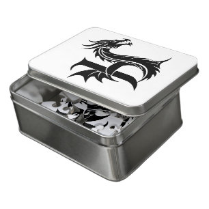 Dragon Styled Letter H, Dragon Alphabet, Monogram Jigsaw Puzzle