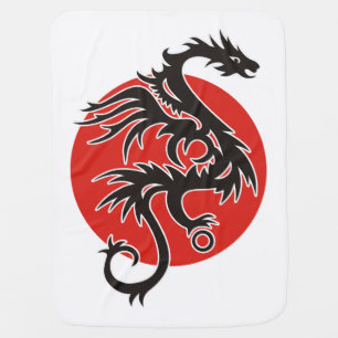 Dragon Sun - black red white + your ideas Baby Blanket