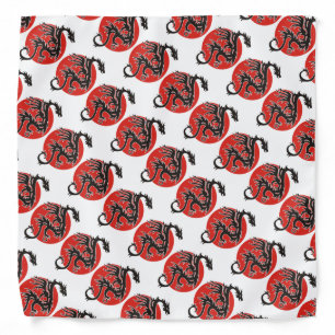 Dragon Sun - black red white + your ideas Bandana