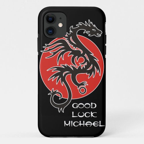 Dragon Sun _ black red white  your ideas iPhone 11 Case