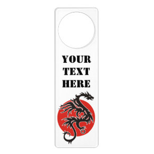 Dragon Sun - black red white + your ideas Door Hanger