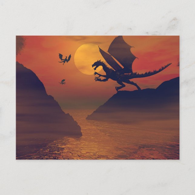 Dragon Sunset Postcard (Front)