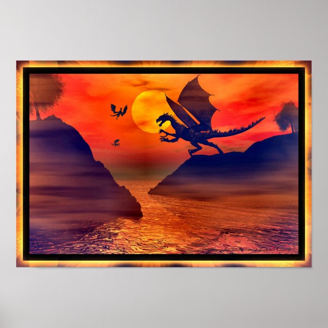 Dragon Sunset Poster (Front)