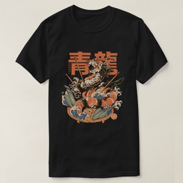 "Dragon Sushi - Noir" par ilustrata T-Shirt (Design Front)