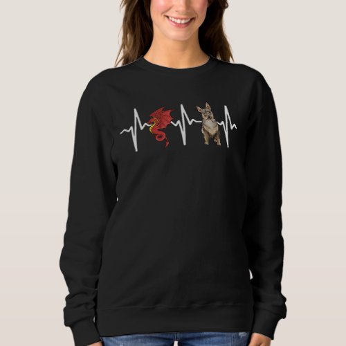 Dragon Swedish Vallhund Heartbeat Dog Sweatshirt