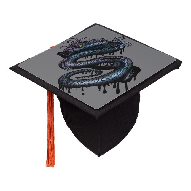 Dragon Swirl Graduation Cap Topper (Angled)