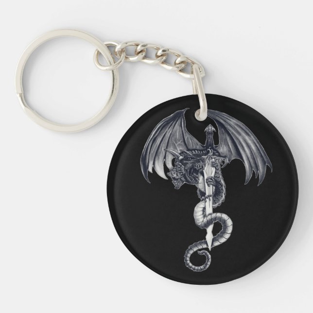 Dragon & Sword Acrylic Keychain (Front)