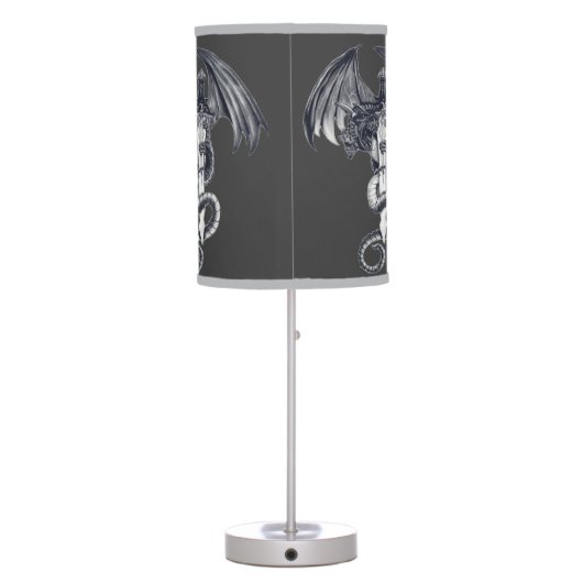 Dragon & Sword Dk. Grey Table Lamp (Back)