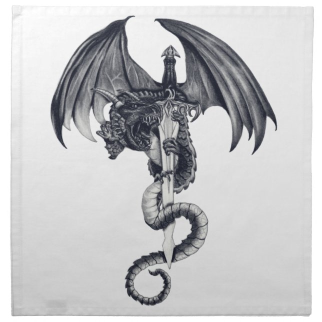 Dragon & Sword Napkin (Front)