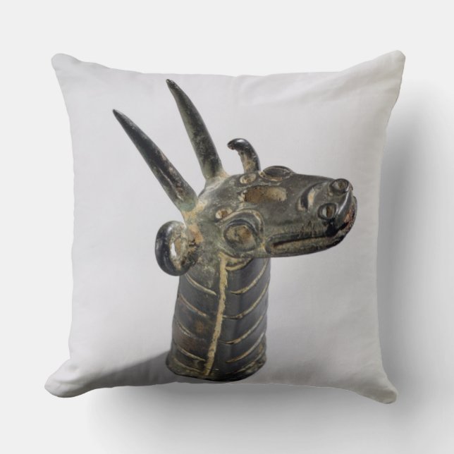 Dragon, symbol of the god Marduk, Late Assyrian Pe Throw Pillow (Front)