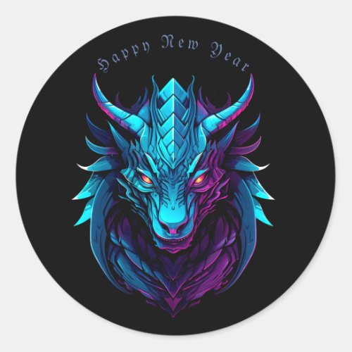 Dragon symbol personalized classic round sticker