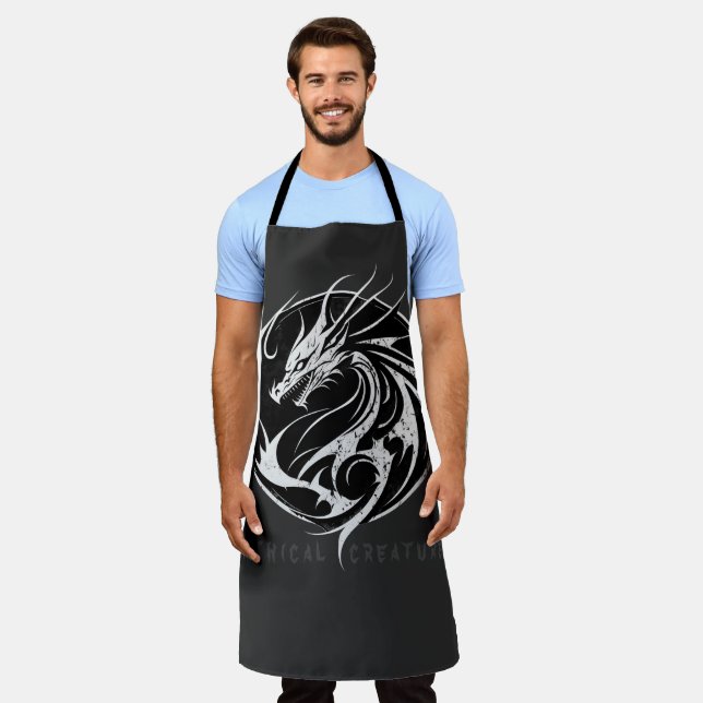 Dragon symbol personalized, tattoo  T-Shirt Apron (Worn)