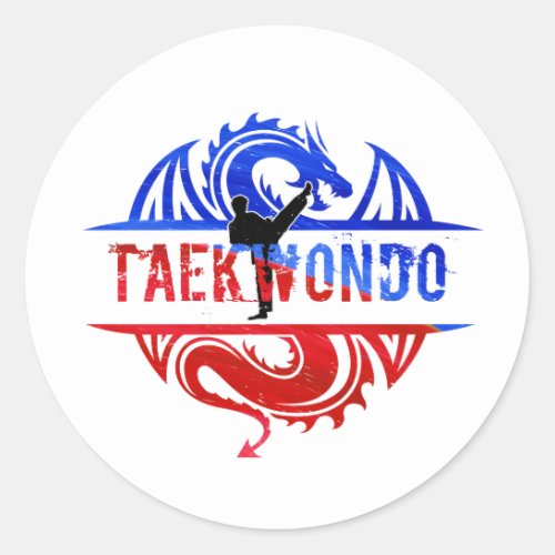 Dragon Taekwondo Classic Round Sticker
