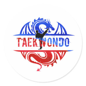 Dragon Taekwondo Classic Round Sticker