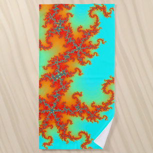 Dragon Tail Fractal Beach Towel