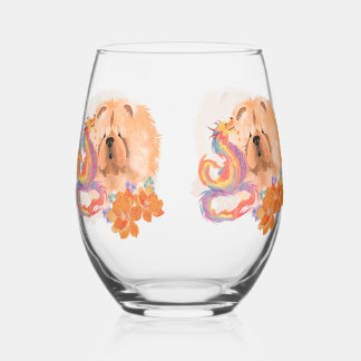 DRAGON TALES Chow Stemless wine glass