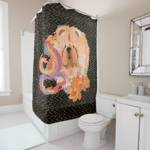 DRAGON-TALEZ Chow Year of the Dragon Shower Curtain
