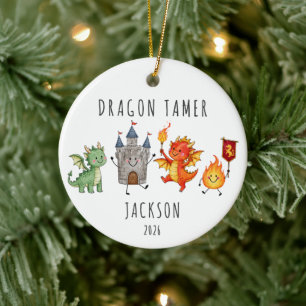 Dragon Tamer Personalized Kids Ceramic Ornament
