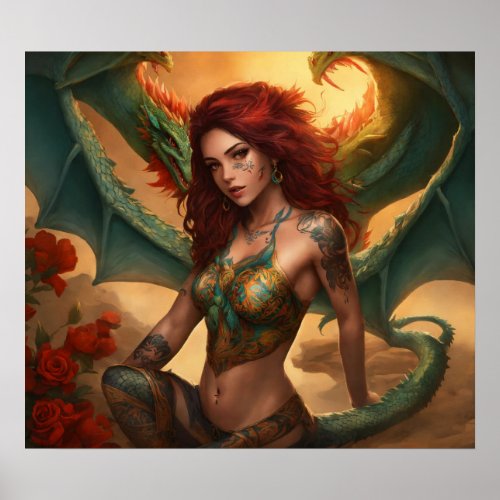 dragon tattoo art poster