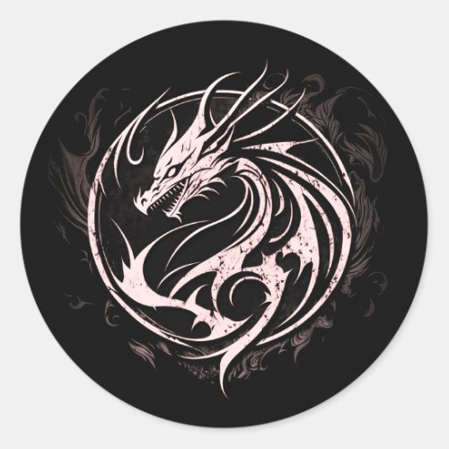 Dragon tattoo classic round sticker