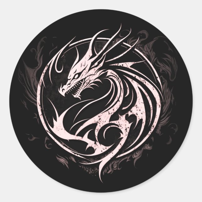Dragon tattoo classic round sticker (Front)
