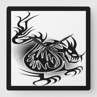 Dragon tattoo design square wall clock