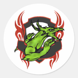 Dragon Tattoo Style Artwork Colorful Design Classic Round Sticker