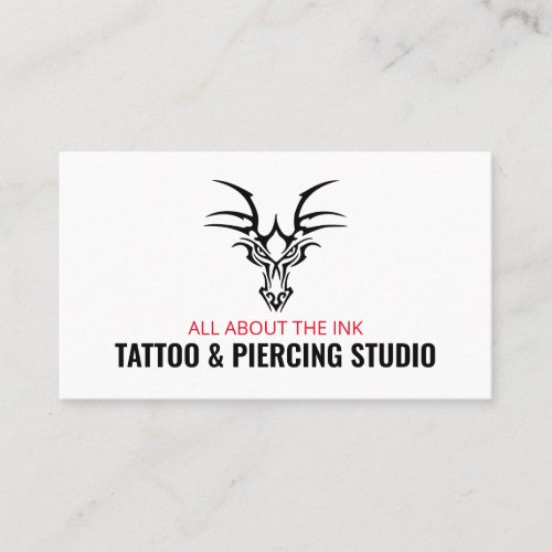 Dragon Tattoo Tattooist  Body Piercer Business Card