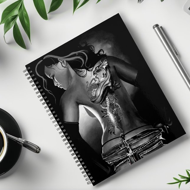 Dragon Tattoo Woman Black White Planner (Creator Uploaded)