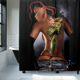 Dragon Tattoo Woman Shower Curtain
