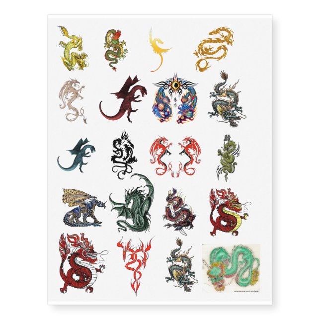 Dragon Tattoos Temporary Tattoos - Large (Front)