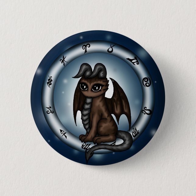 Dragon Taurus Zodiac Button (Front)